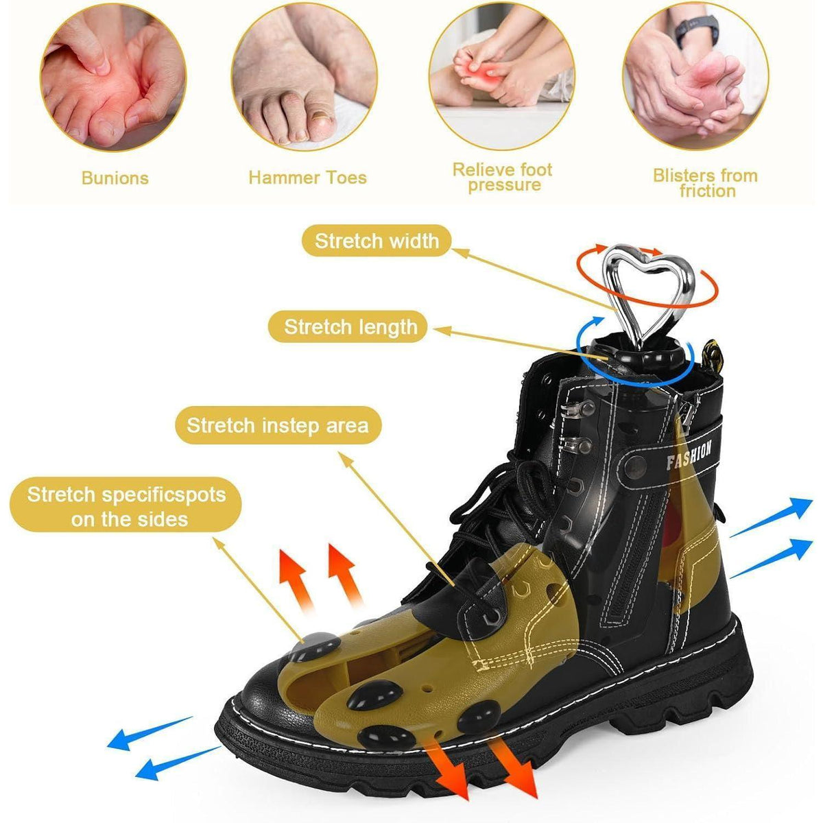 Schuhspanner verstellbar für Damen & Herren, breite Füße, Größe 43-47