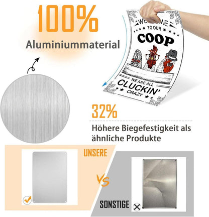 Lustiges Hühnerstall Metallschild Coop Room Decoration 20x30cm