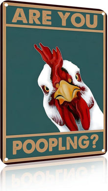 Lustiges Huhn Vintage Zinn Zeichen Bad Toilette Wanddekoration 20x30cm