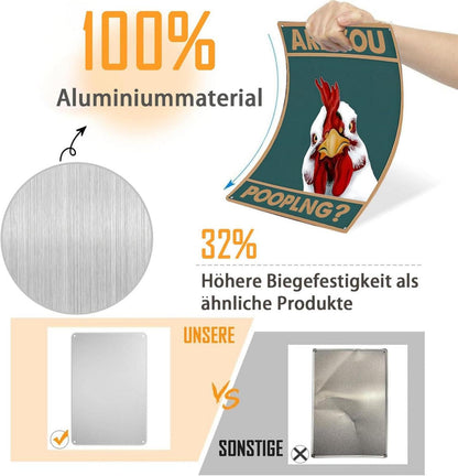 Lustiges Huhn Vintage Zinn Zeichen Bad Toilette Wanddekoration 20x30cm