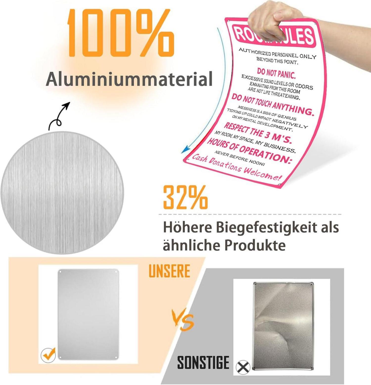 Lustiges Pink Room Rules Metallschild 20x30 cm Teenager Mädchen Jungen