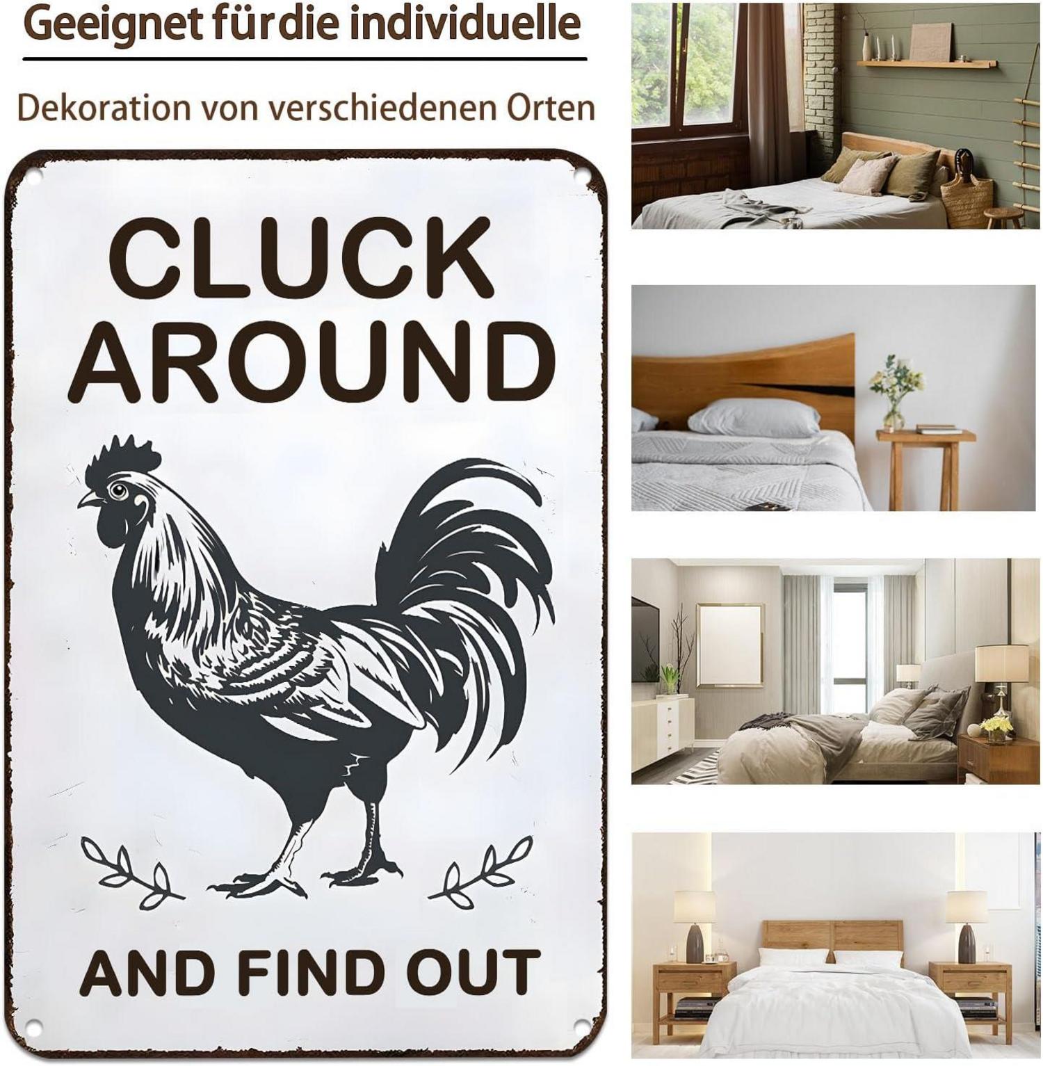 Lustiges Huhn Zinn Zeichen Farm Huhn Coop Bauernhof Garten Dekor 20x30 cm