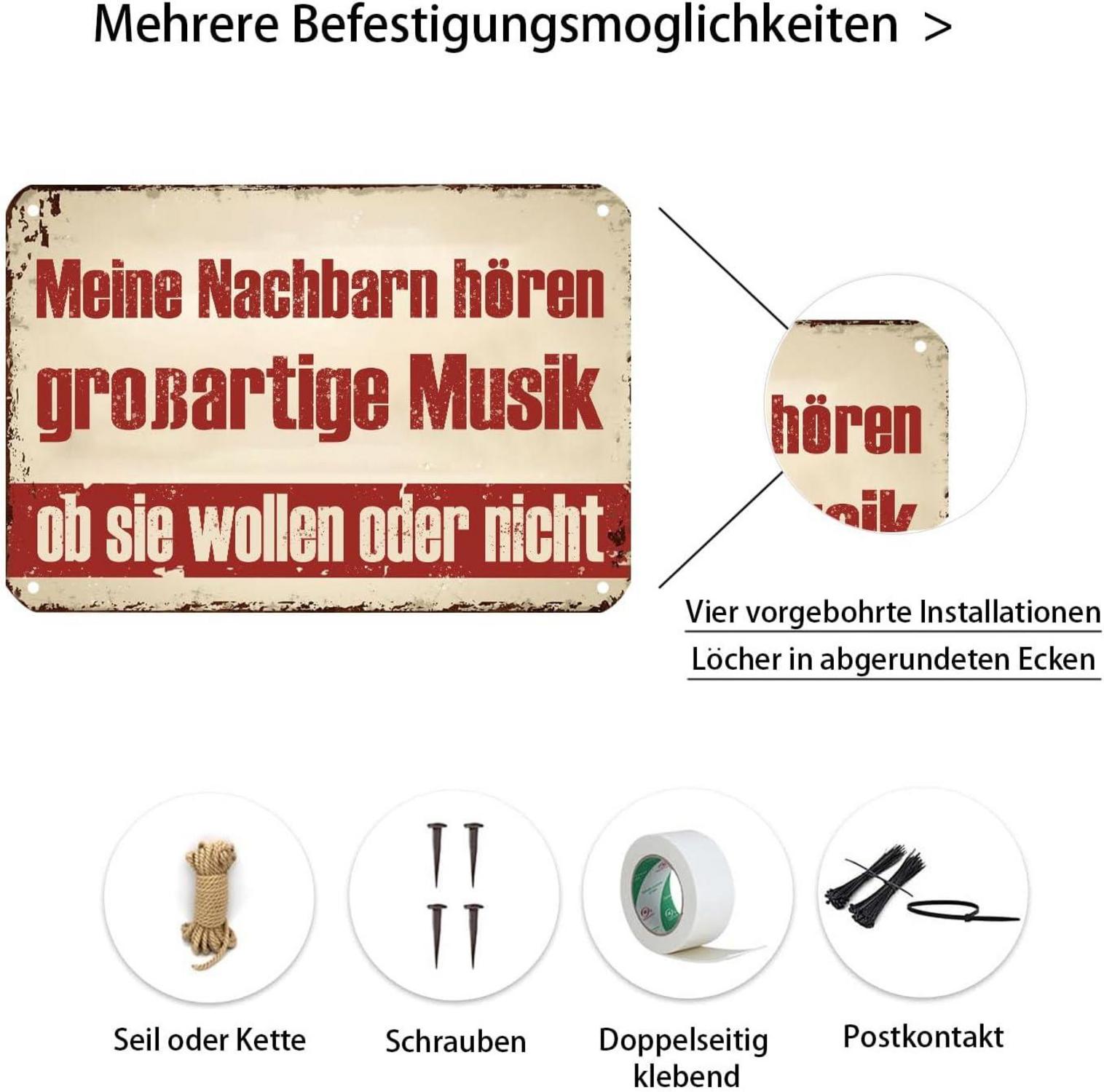 Moderne Nachbarn hören großartige Musik Schild, Zimmerdeko