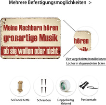 Moderne Nachbarn hören großartige Musik Schild, Zimmerdeko