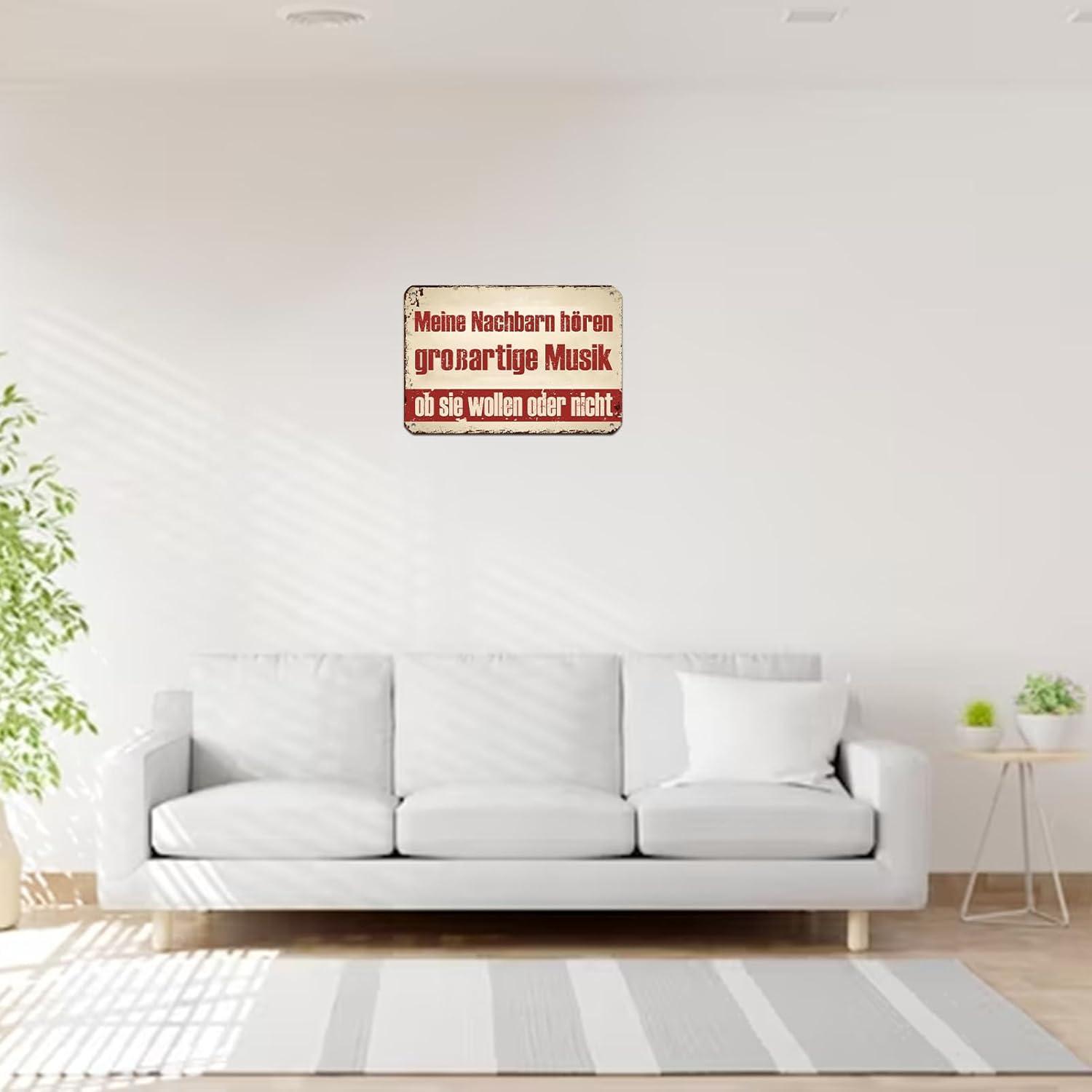 Nachbarn Musik Schild Zimmer Wohnzimmer Außenzaun Deko 20x30 cm