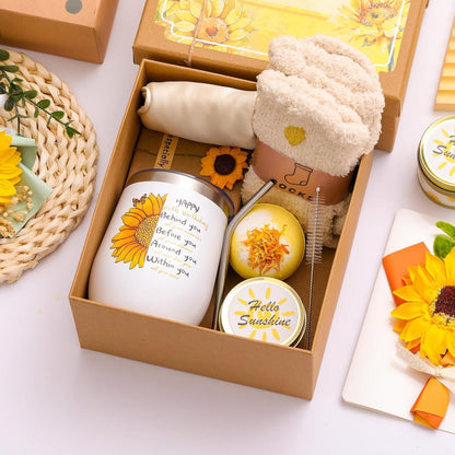 Geschenkbox 60. Geburtstag Sonnenblume für Frauen & Mädchen