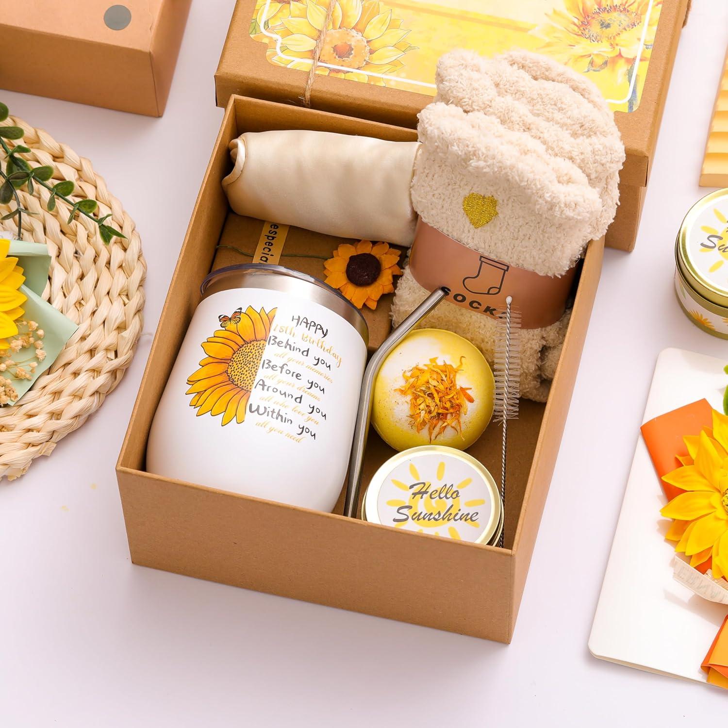 18. Geburtstag Mädchen Sonnenblume Geschenkbox für 18 Jahre alt