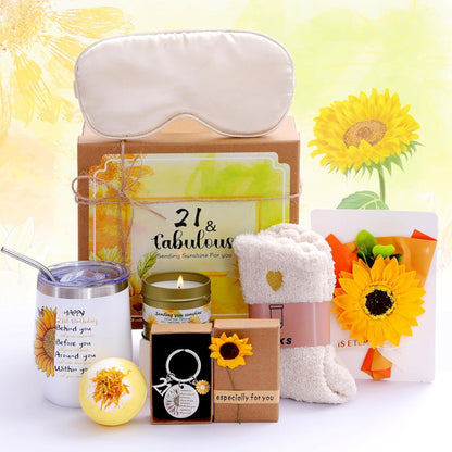 Sonnenblume Geschenkbox für 21. Geburtstag Mädchen Schwester Tochter