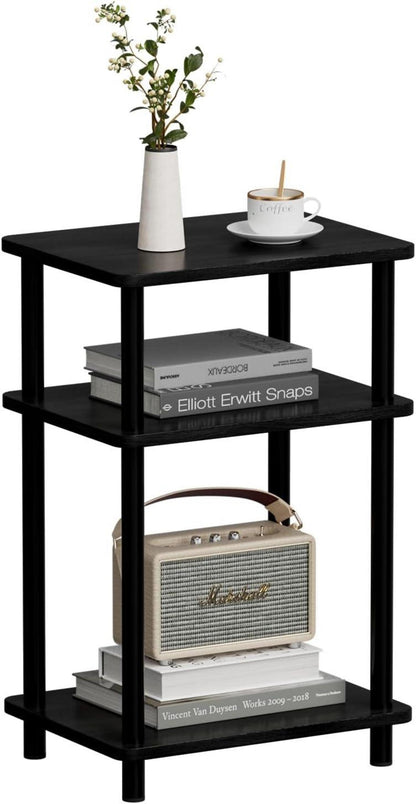 3 Tier Beistelltisch Schwarz Stabiler Holztisch 40x30x61.5cm