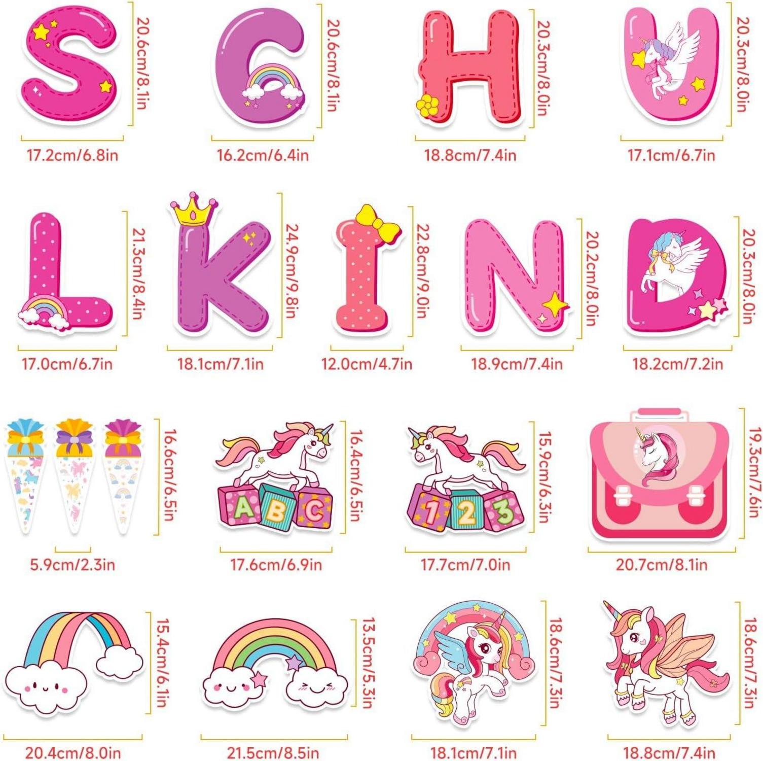 Maqhpu Einhorn Einschulung Deko Set Mädchen Junge Party Dekoration