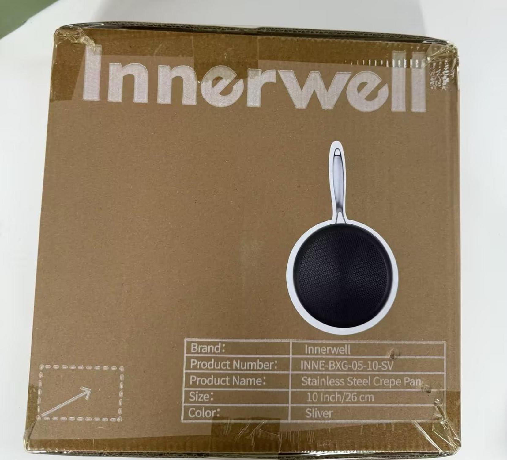 Crepe Pfanne Edelstahl 26cm Antihaftbeschichtung Induktion Silber