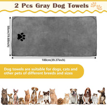2er Pack Hundehandtuch Extra Saugfähig Grau 100x50cm