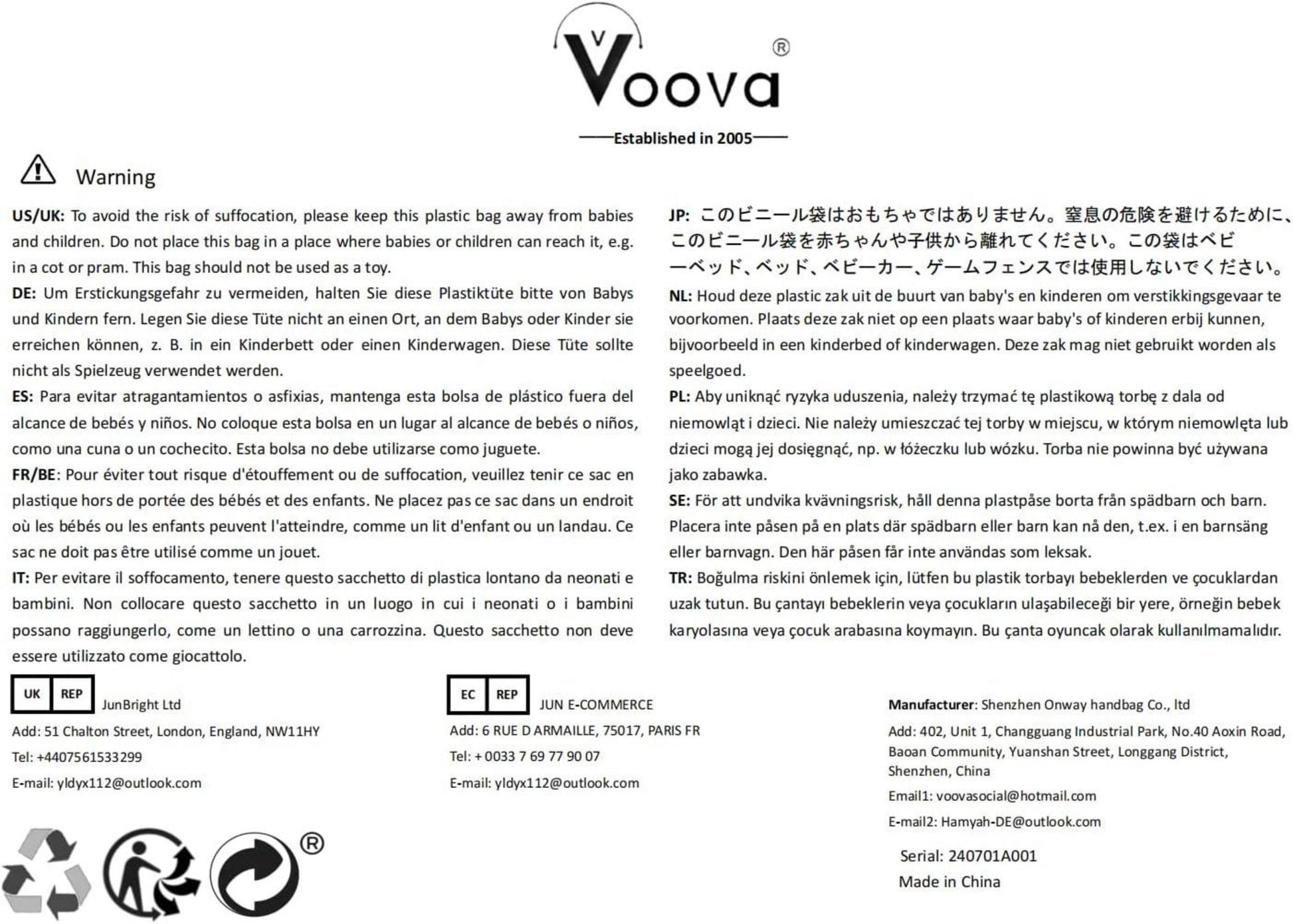 Voova Laptoptasche 15-16 Zoll Notebook Schultertasche