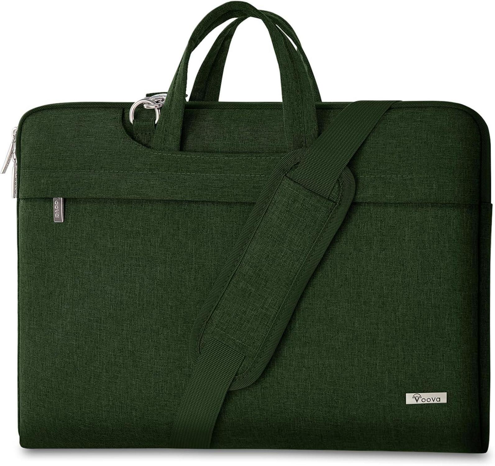 Voova Laptoptasche 17,3 Zoll Grün Oxford Stoff, gepolstert, leicht