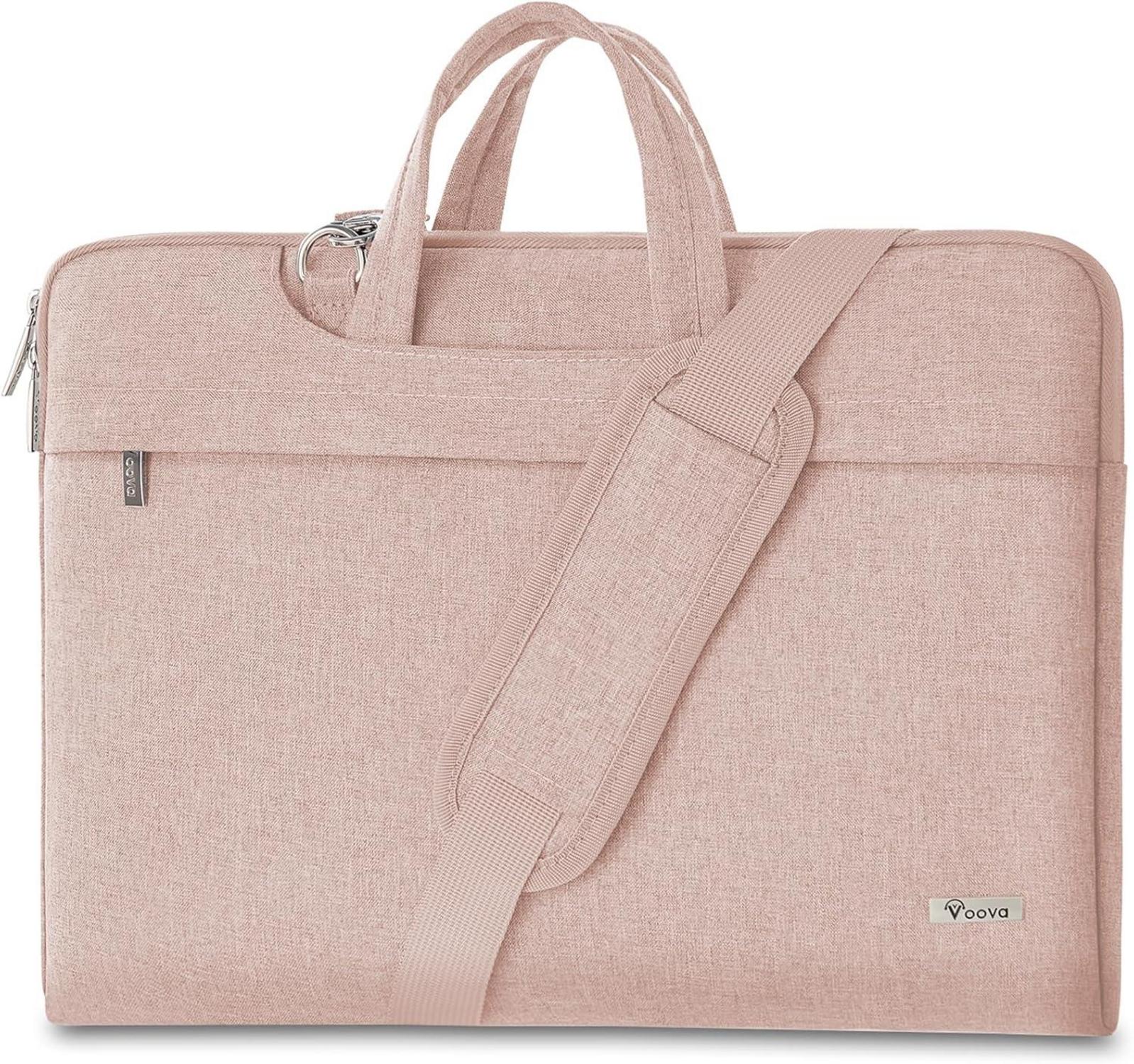 Voova Laptoptasche 17-17,3 Zoll Rosa Leicht mit Griff