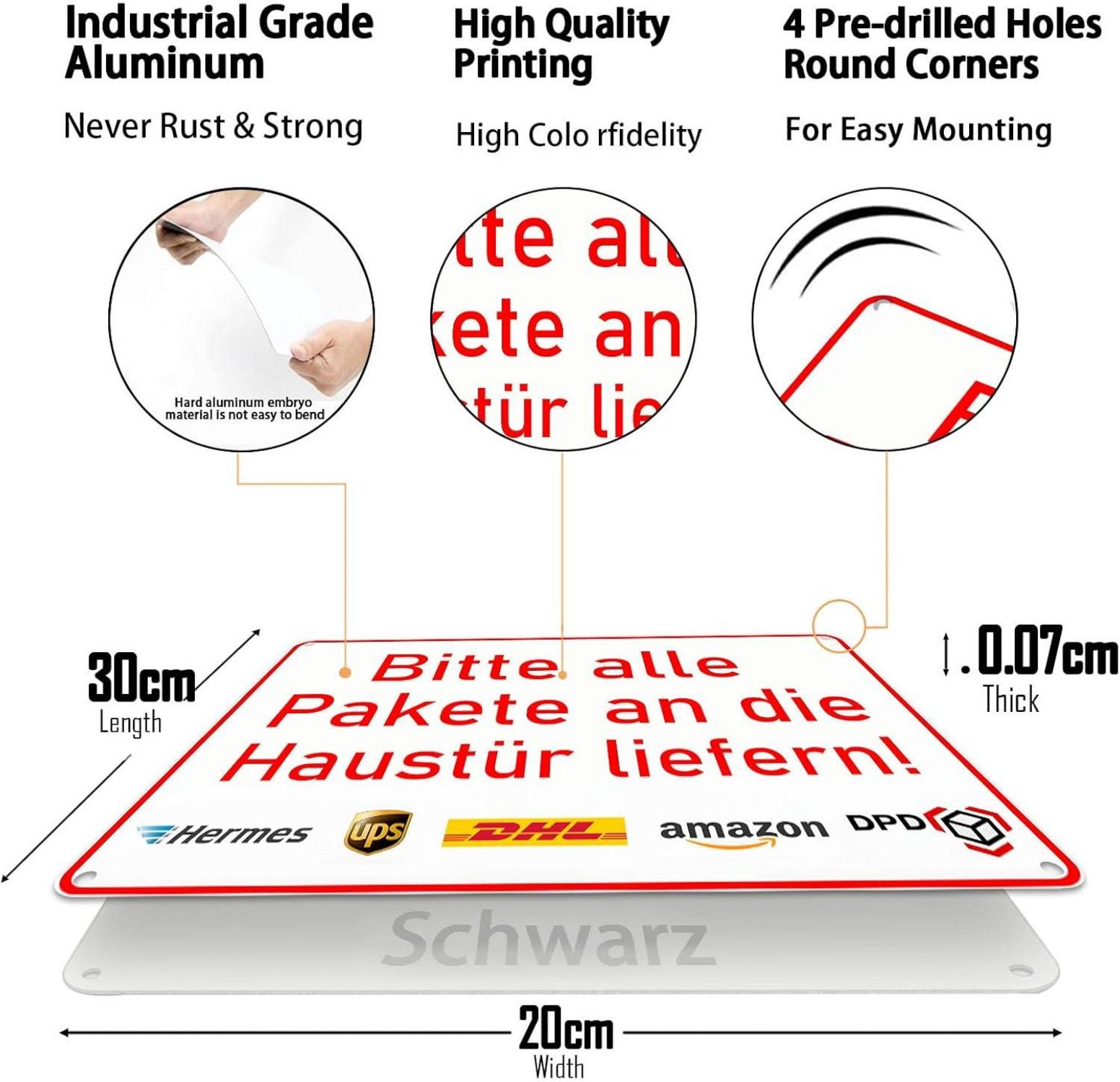 Paketzustellung Tafeln für Haus Tür Lieferung im Freien
