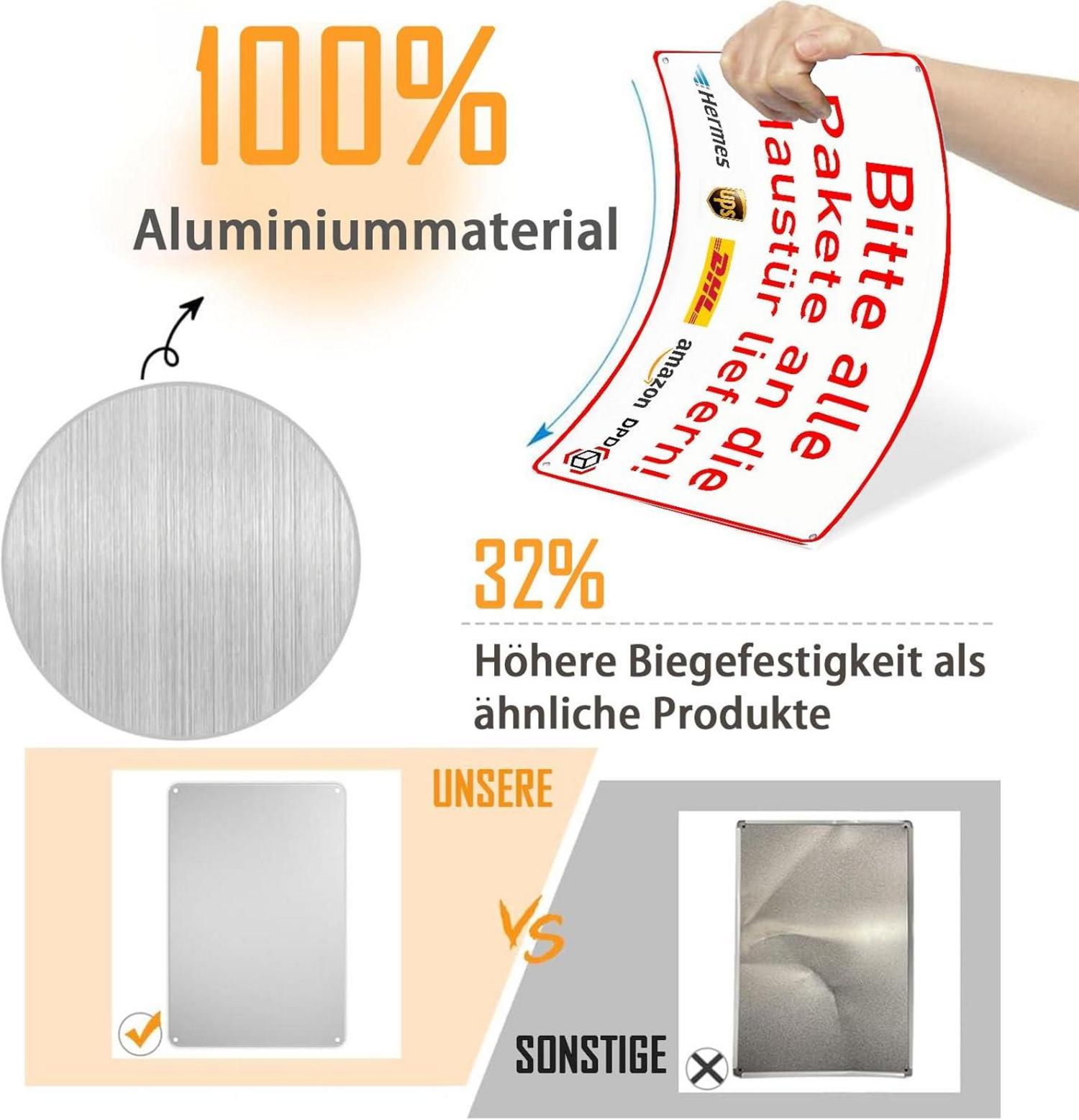 Paketzustellung Schilder Set 20x30 cm (2464) im Retro-Stil