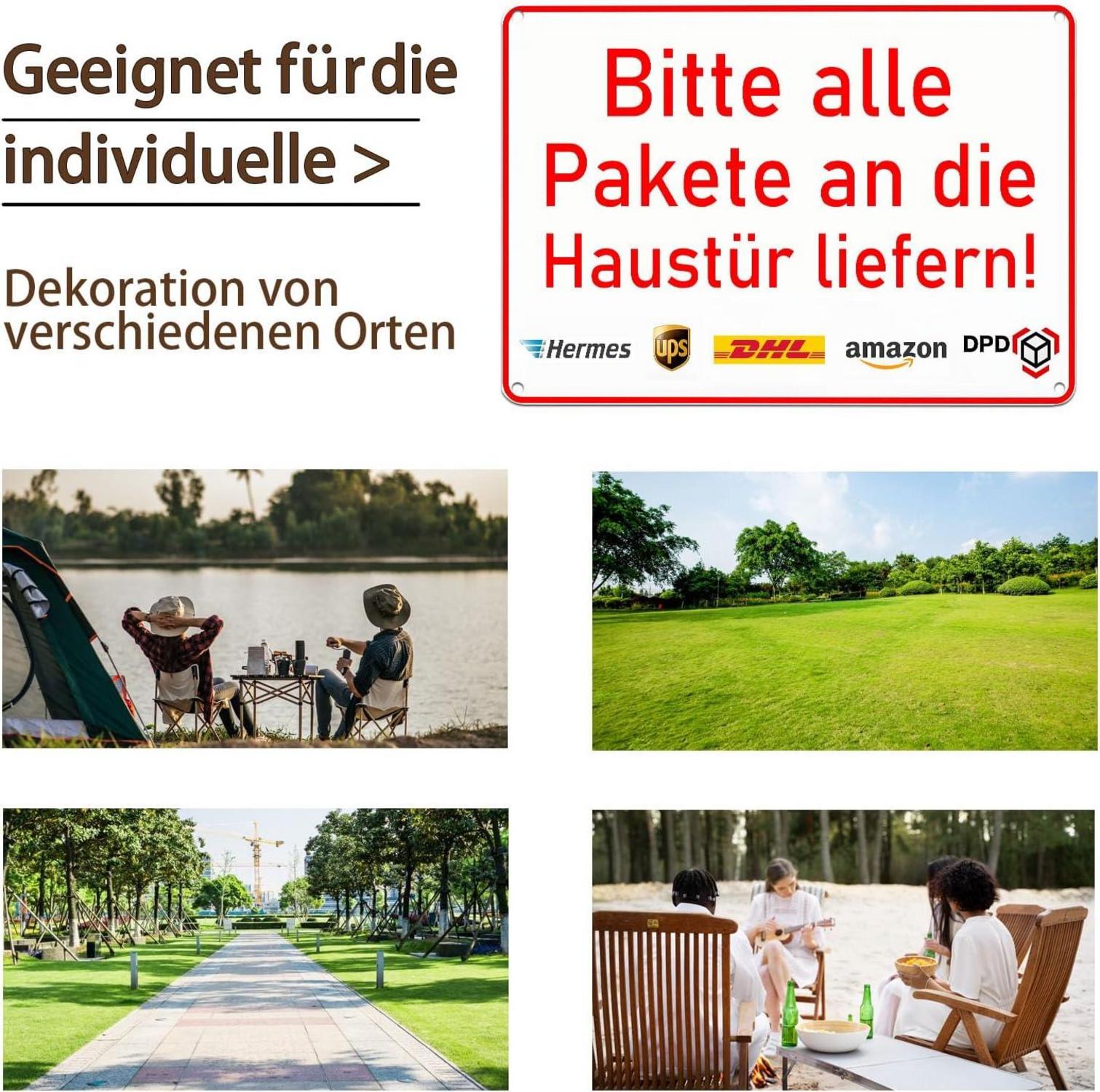 Paketzustellung Tafeln Set 20x30 cm - Terrassentafeln für Outdoor-Lieferungen