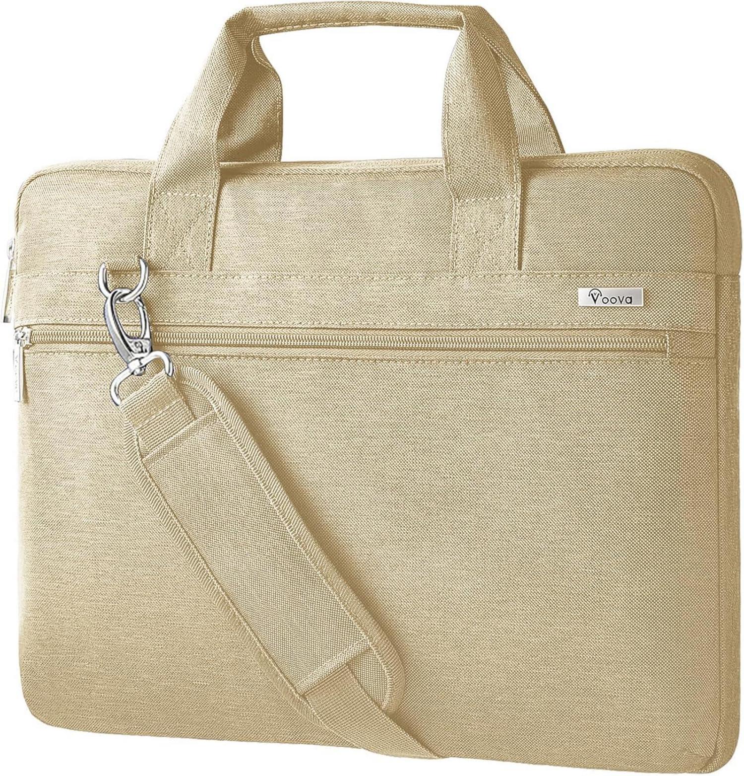 Voova Laptoptasche 360°Schutz 17,3 Zoll Wasserdicht Beige