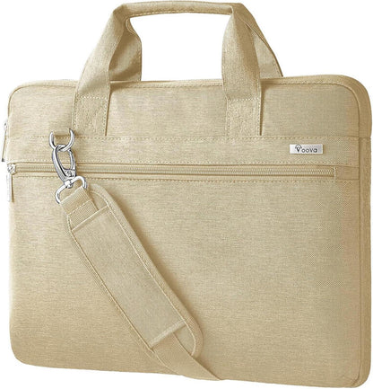 Voova Laptoptasche 360°Schutz 17,3 Zoll Wasserdicht Beige
