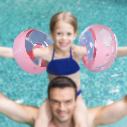 Schwimmflügel für Kinder Babys aufblasbar Schwimmhilfe 3 Airbags Rose
