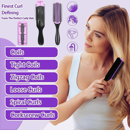 Haarbürsten Set Lockenbürste Sleek Bun Entwirrbürste Stielkamm Toupierkamm