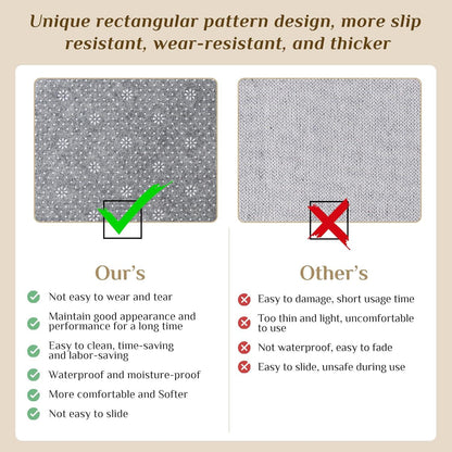 Vamcheer Teppich Moderner Anti-Rutsch Kurzflor 120x170 Waschbar Streifen Groß für Wohnzimmer Büro Weich Hellgrau Beige