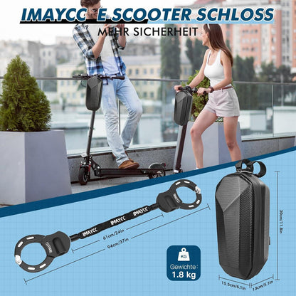 E Scooter Schloss mit Tasche, 94CM Handschellenschlossn, E Roller
