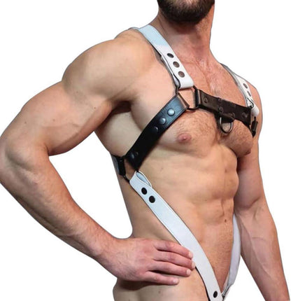 Herren Punk PU Leder Riemenbody mit Penis Ring BDSMHarness