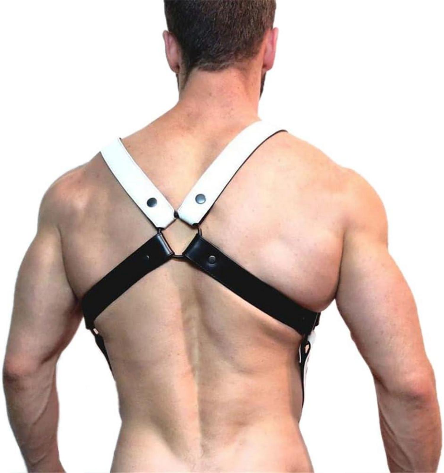 Herren Punk Harness PU Leder Body Harness BDSM Fesseln BDSM Dessous Fesseln