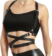 Punk Taillengürtel Damen Leder Gürtel Körperkette Harness Gothic