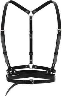 Moinha Punk Taillengürtel Damen Leder Schwarz Gothic Harness
