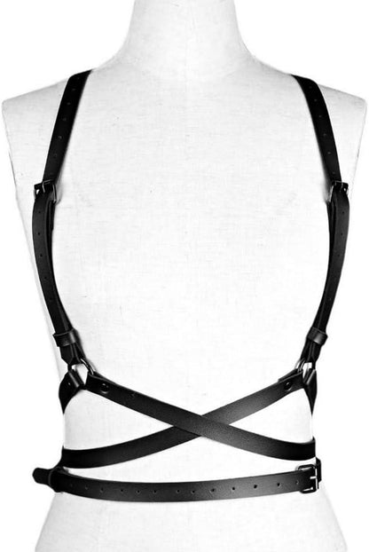 Punk Taillengürtel Damen Leder Gürtel Körperkette Harness Gothic