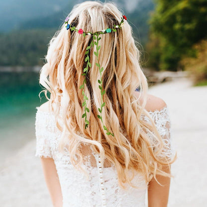 Regenbogen Blumenkranz Haarband Damen LGBT Pride Accessoires 2Pcs