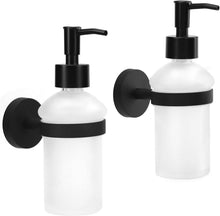 Wandmontage Seifenspender Glas Edelstahl Duschgel Handseife Schwarz
