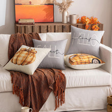 Kürbis Auto Herbst Drucke Kissenbezug Set 45x45cm Grau