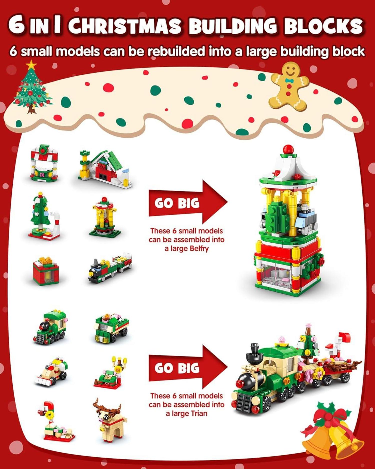 Weihnachts-Adventskalender für Kinder - 24 Bauklötze Spielzeugsets