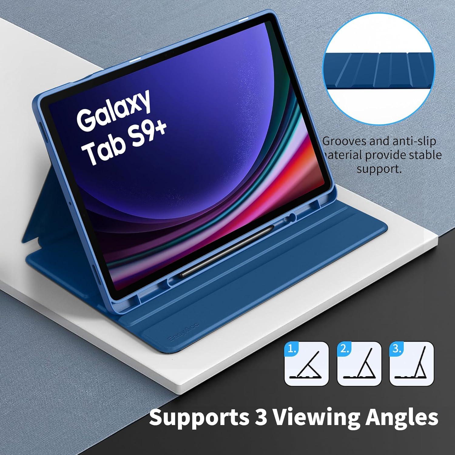 Hülle für Samsung Galaxy Tab S9 FE+ Plus/S9 Plus 12,4 Zoll 2023 mit S