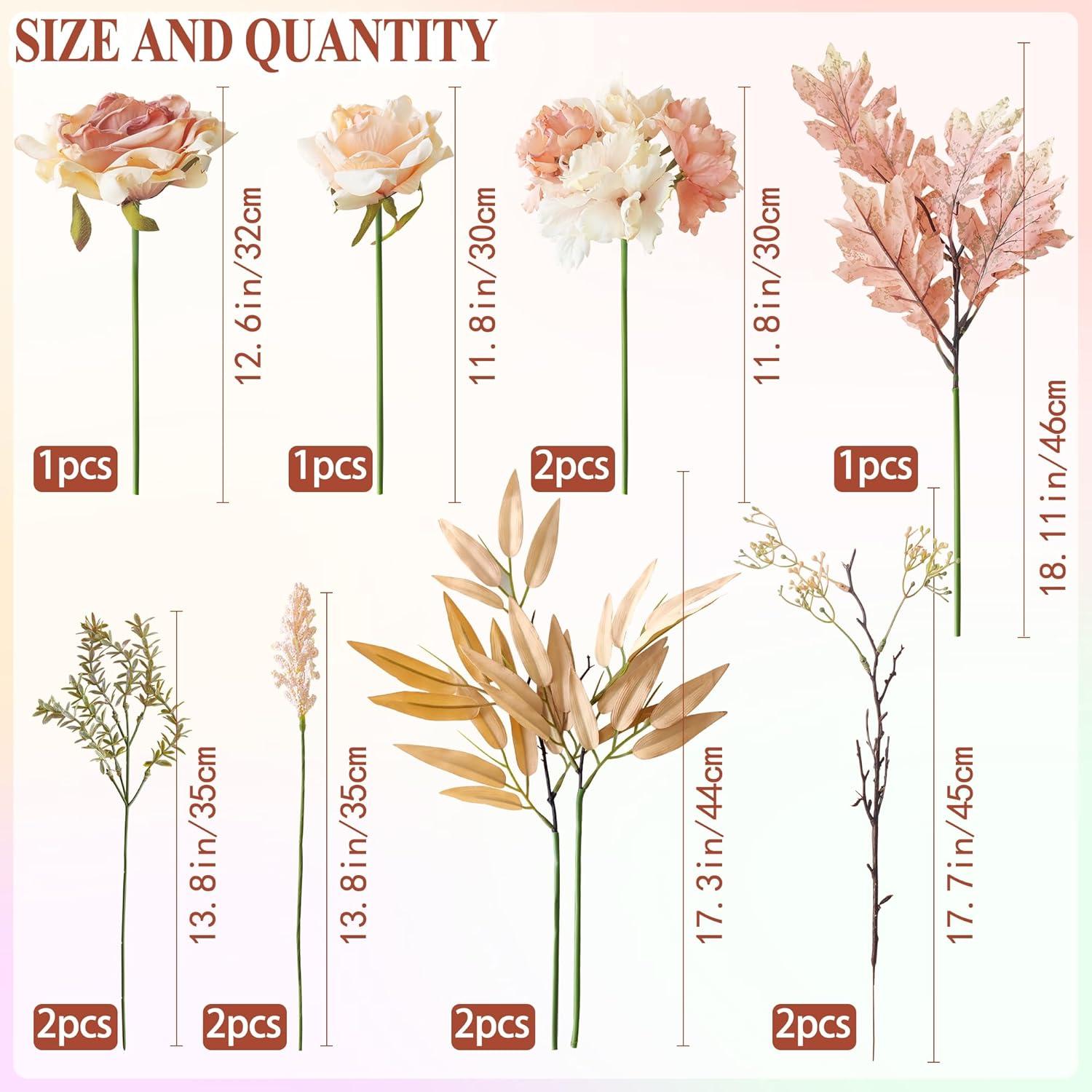 Kunstblumen Herbst Dekozweige Rosa Eukalyptus Hortensien