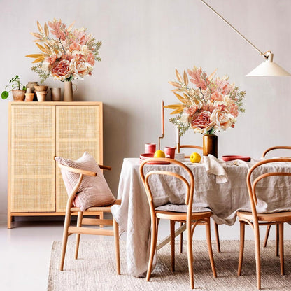 Herbst Kunstblumenstrauß Rosa Künstliche Blumen Dekozweige 13 Stück