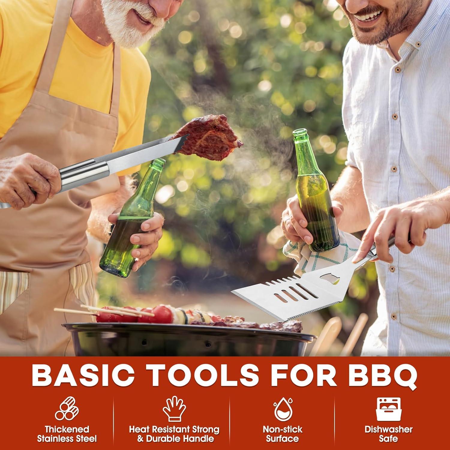 DRAGON RIOT Grillbesteck Set aus Edelstahl 19-teilig BBQ-Set