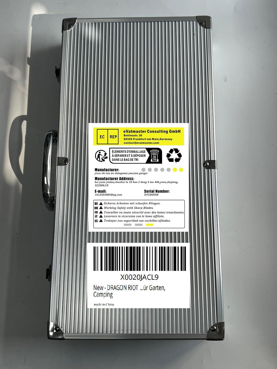 DRAGON RIOT Grillbesteck Set, Edelstahl, 19-teilig, BBQ Zubehör in Alukoffer