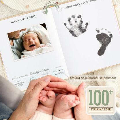 Lanpn Hello Baby Tagebuch Mädchen Junge Leinen Hardcover Rosa 154 Seiten