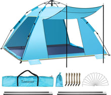 Strandzelt Pop Up Automatisch Sonnenschutz UPF 50+ 4-5 Personen mit 3