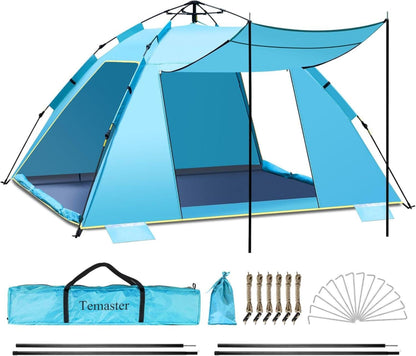 Strandzelt Pop Up Automatisch Sonnenschutz UPF 50+ 4-5 Personen mit 3
