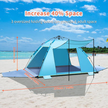 4-5 Person Instant Pop Up Strandzelt mit Sonnenschutz und