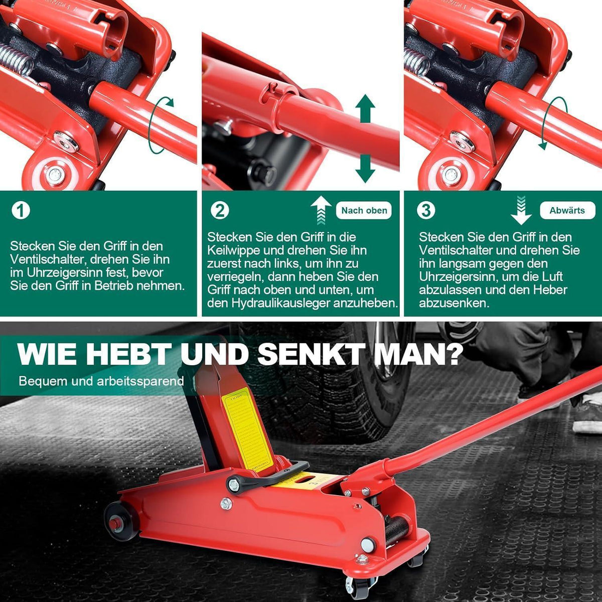 Hydraulischer Wagenheber 3 Tonnen – Robust & Vielseitig