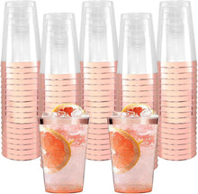 60er Set Roségold Plastikbecher 350ml Elegant & Wiederverwendbar