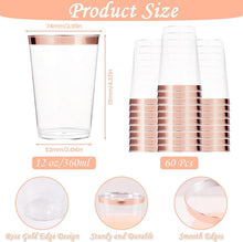 60er Pack Mehrweg Plastikbecher Roségold Rand 350ml Elegant