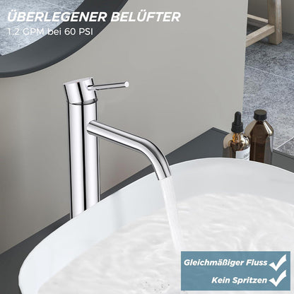Hohe Waschtischarmatur mit Einhebelmischer, Chrom